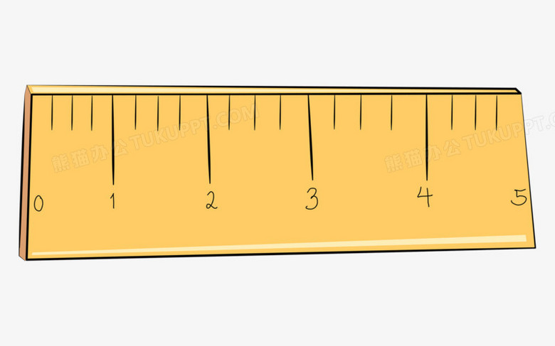 免抠手绘黄色尺子装饰元素