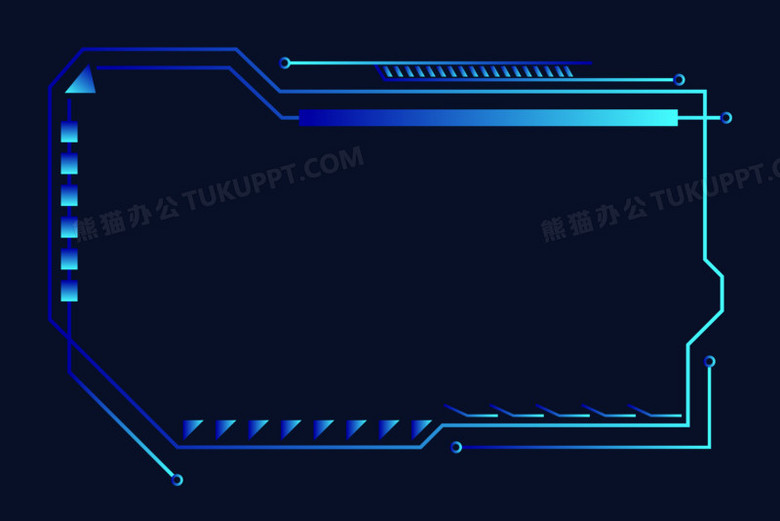 本作品全称为《科技风蓝色渐变色不规则边框元素》,使用 adobe