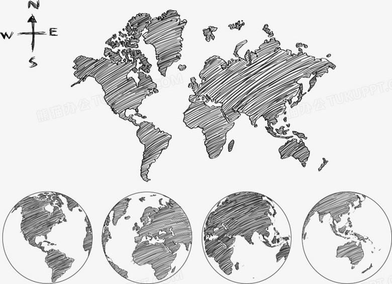 矢量手绘线条地图