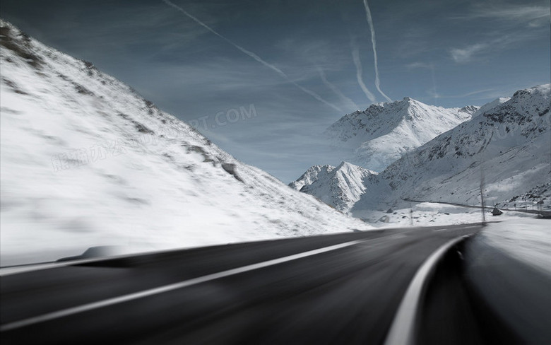 雪山公路时尚背景