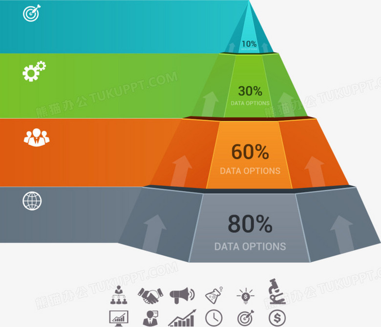 矢量金字塔锥形图表