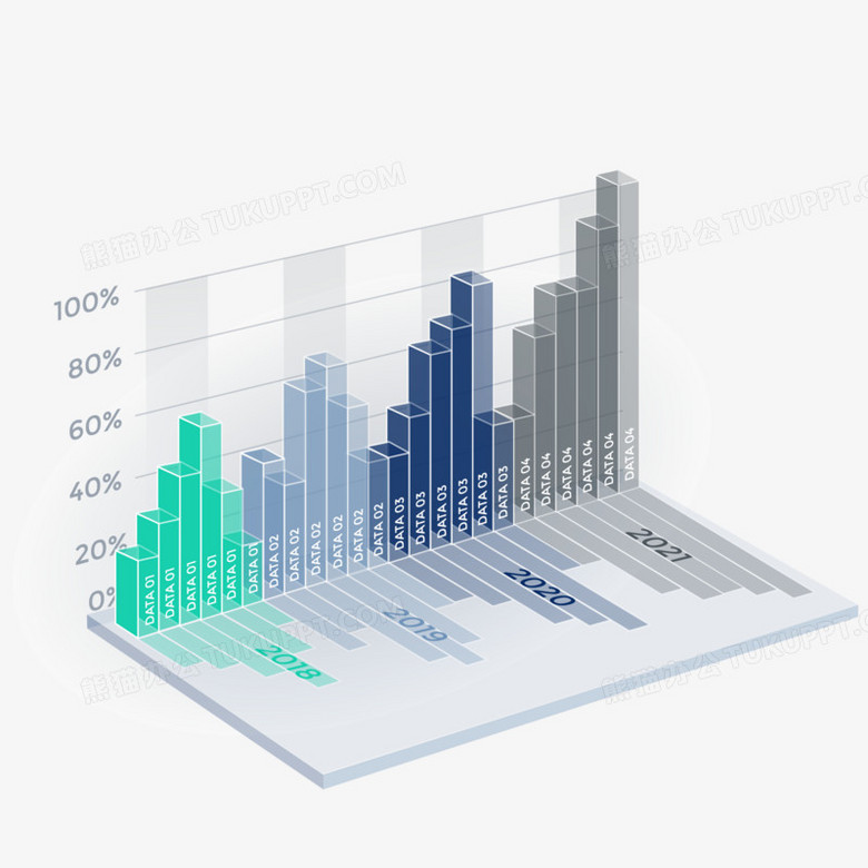 创意立体ppt统计图表免抠元素