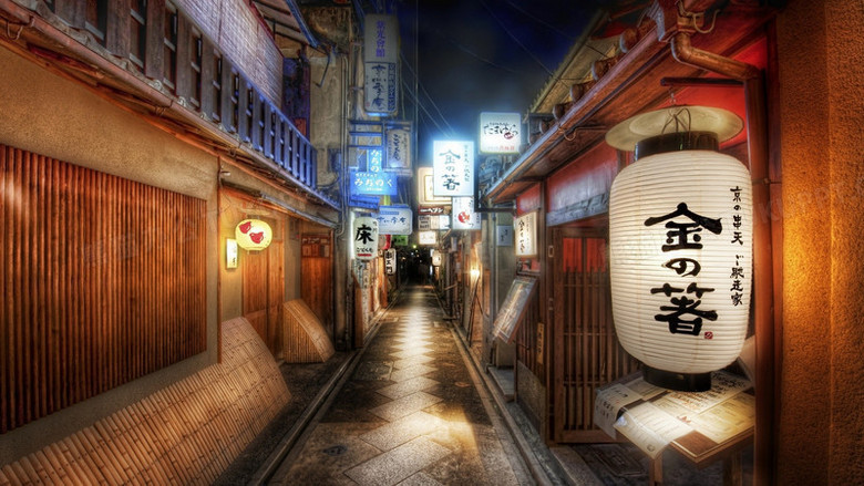 日本街道宽屏背景
