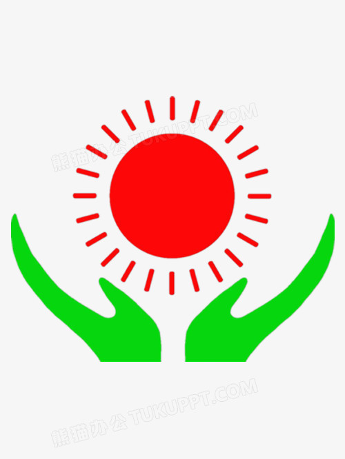 双手托起红色太阳