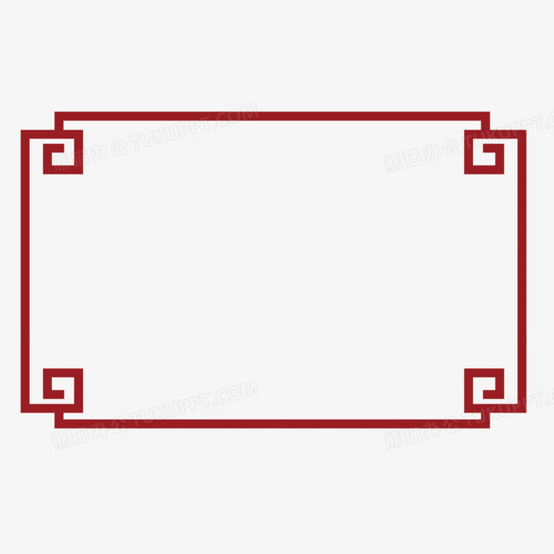 横版矩形中式边框免抠元素png图片素材下载_边框png