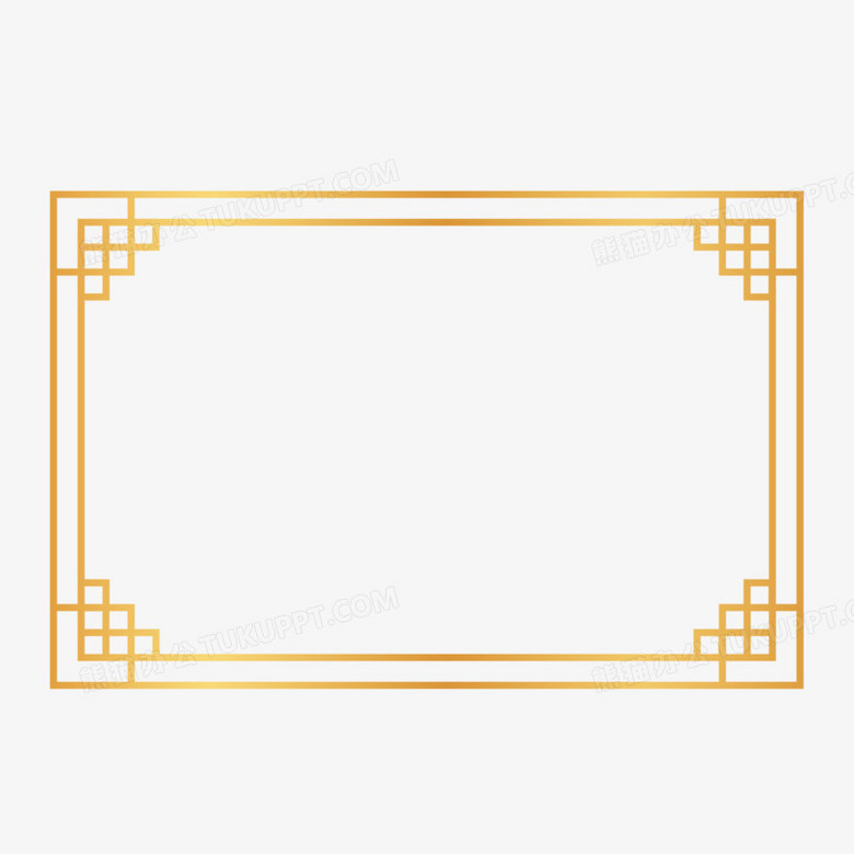 金色中式横框边框设计