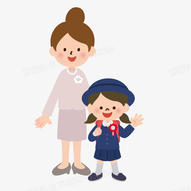 卡通小人图标卡通素材妈妈和女儿