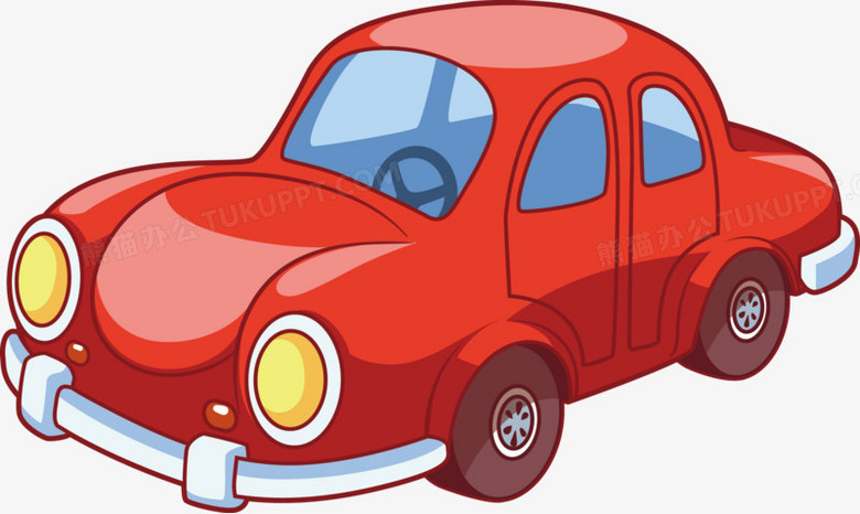 在整个配色上使用红色作为基础色调,设计了小汽车,车灯等元素,卡通