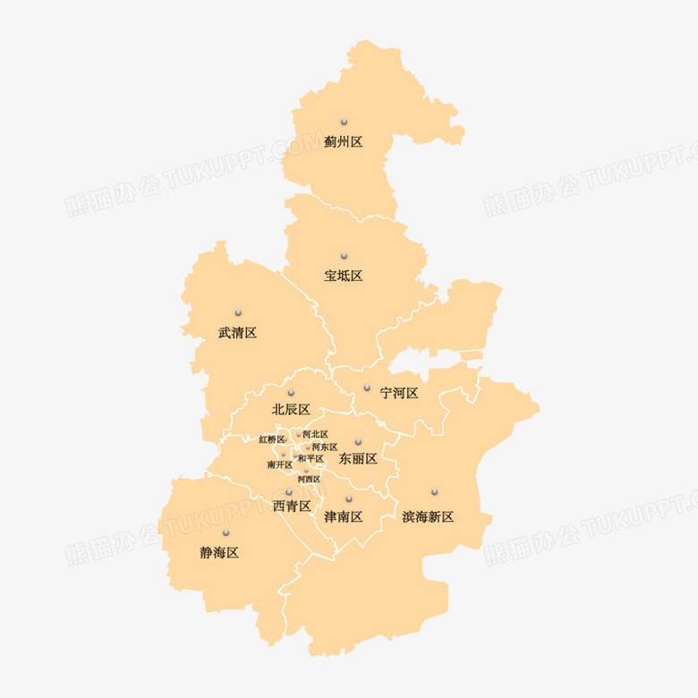 天津市矢量地图免抠元素