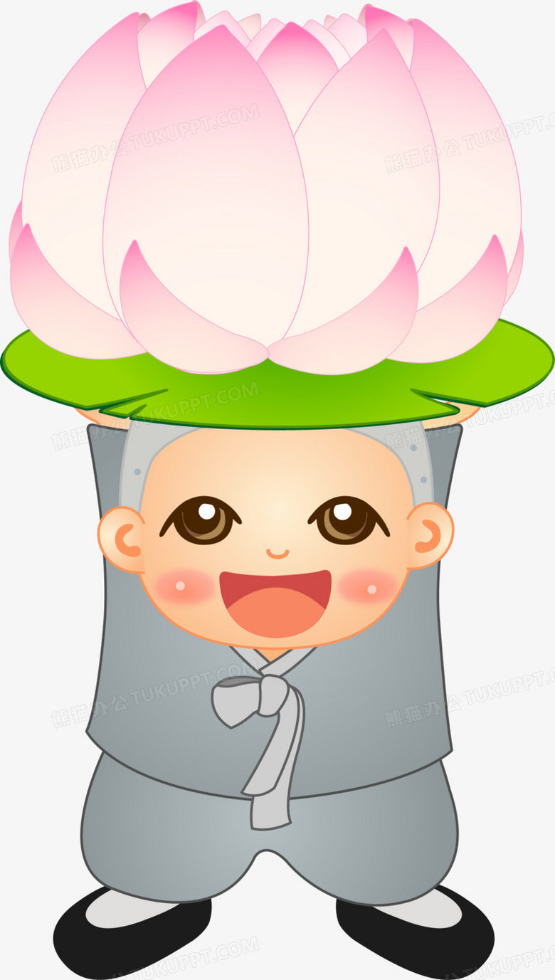 举着荷花灯的小和尚