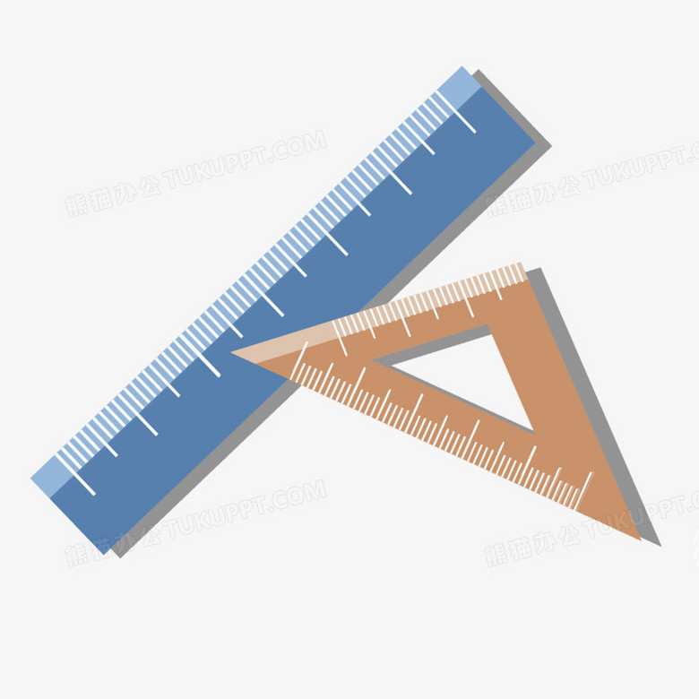 卡通手绘直尺和三角尺免抠元素png图片素材下载_手绘png_熊猫办公