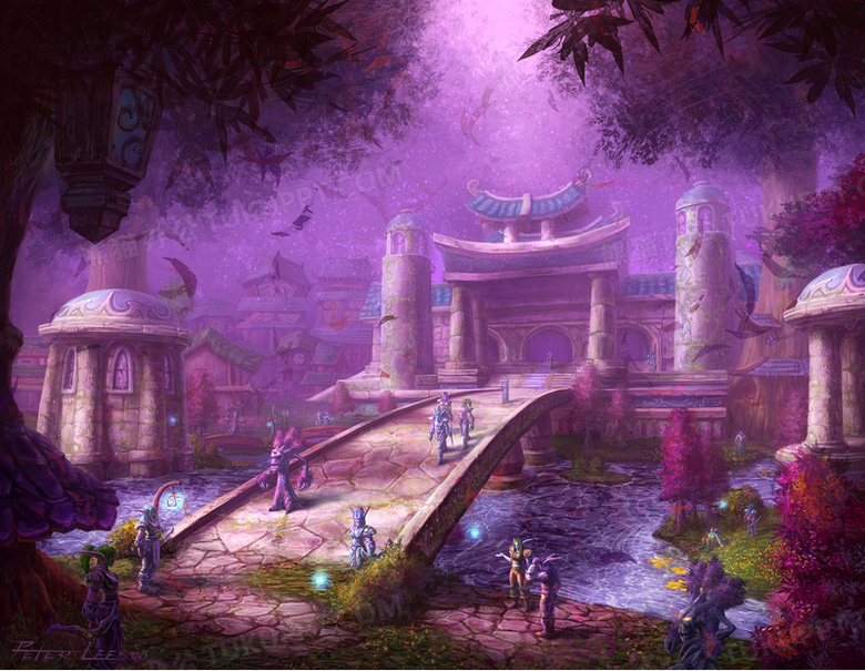 紫色神秘宫殿游戏场景