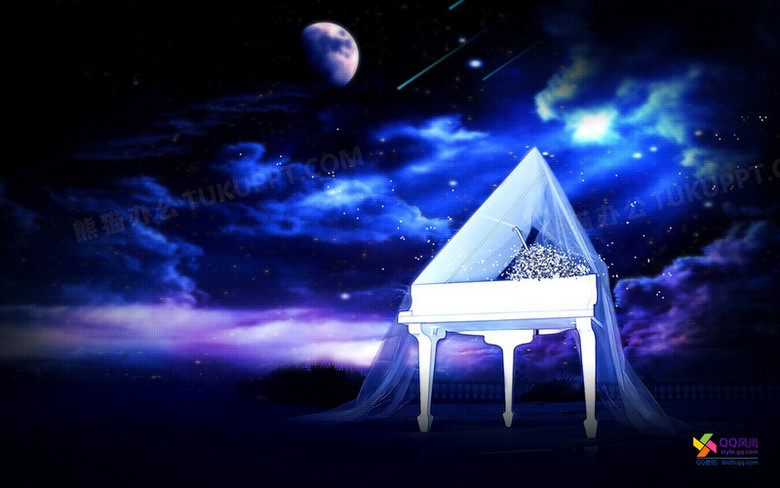 唯美梦幻夜景钢琴