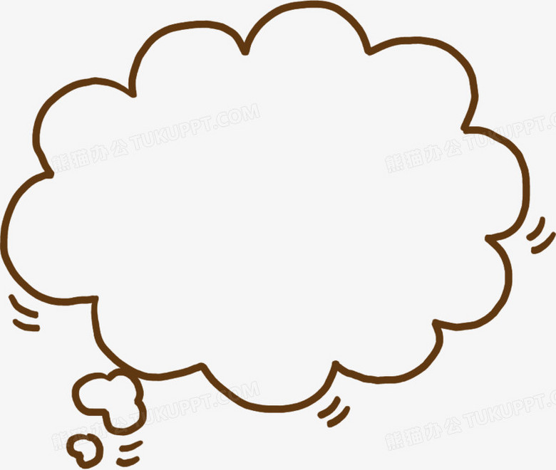 手绘卡通棕色线条对话框png图片素材下载_线条png