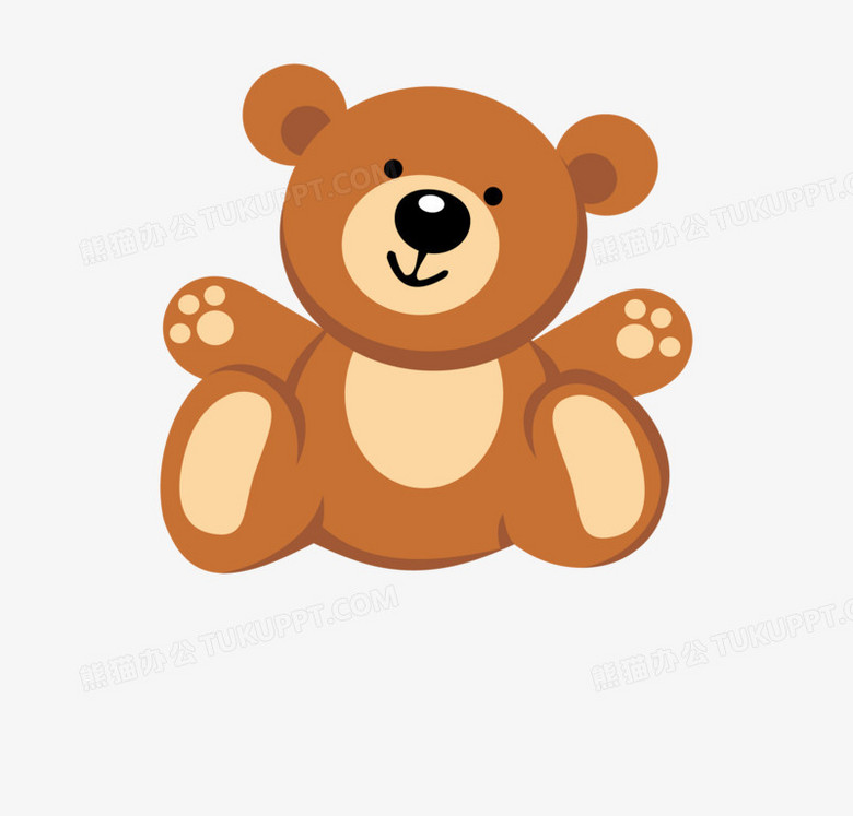 在整个配色上使用棕色作为基础色调,设计了一只可爱的小熊,卡通效果