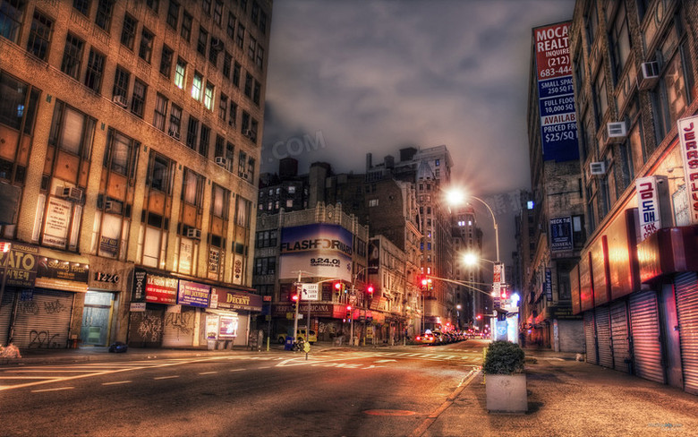 灯火阑珊的都市夜景海报背景