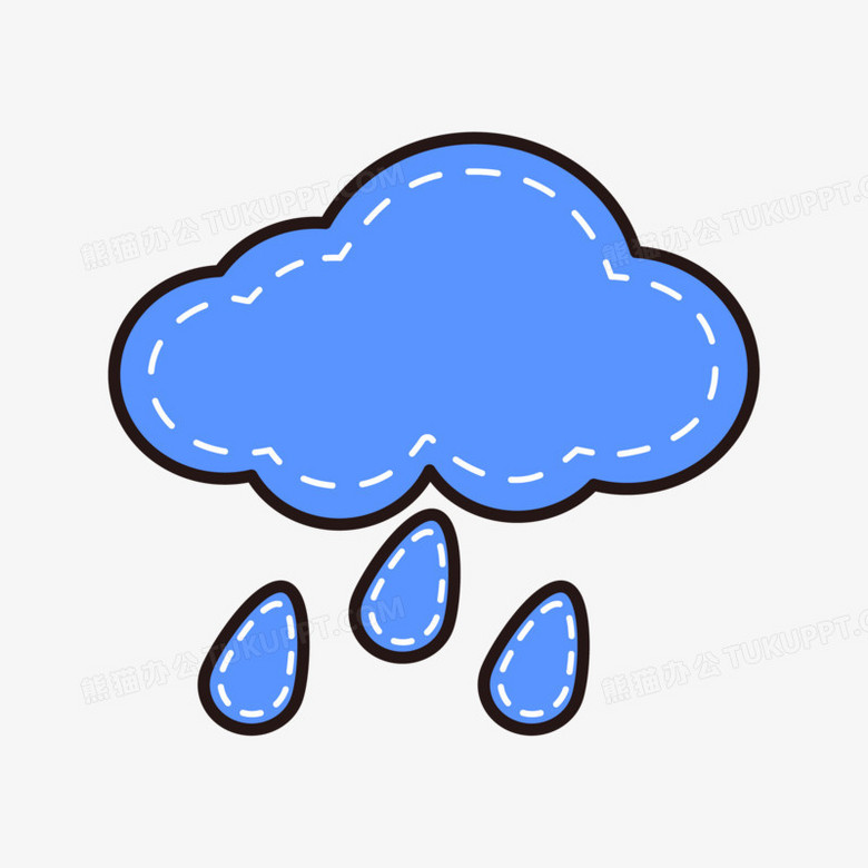 本作品全称为《卡通天气预报下雨图标元素》,使用adobe illustrator