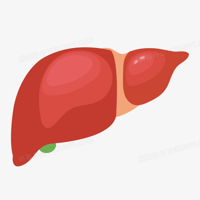 在整个配色上使用红色作为基础色调,设计了身体器官肝脏,整体呈现卡通