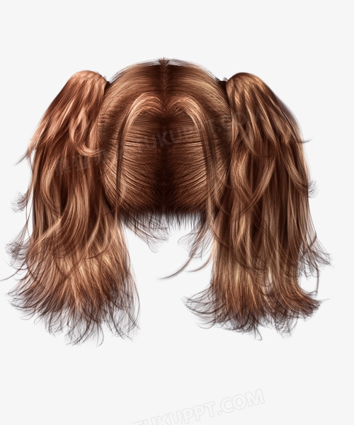 棕色辫子女士头发发型假发png图片素材下载_发型png