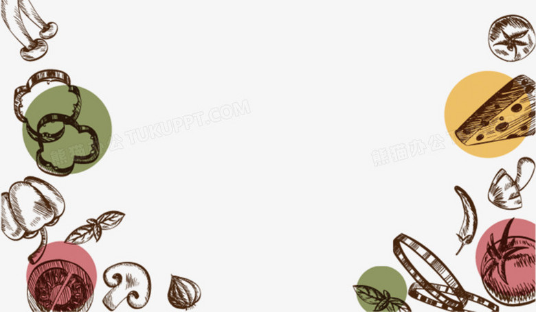 手绘美食菜谱底纹
