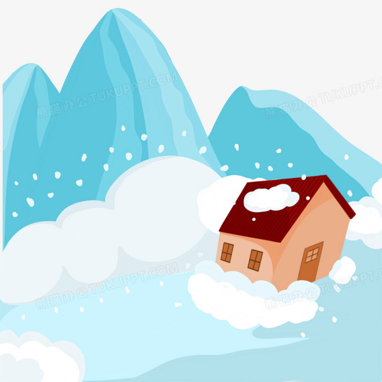 本作品全称为《卡通手绘自然灾害雪崩创意元素》,使用 adobe