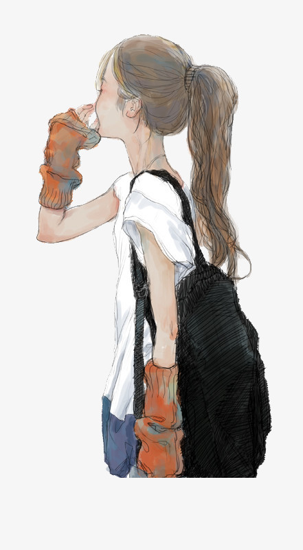 梦幻元素唯美元素卡通手绘小女孩