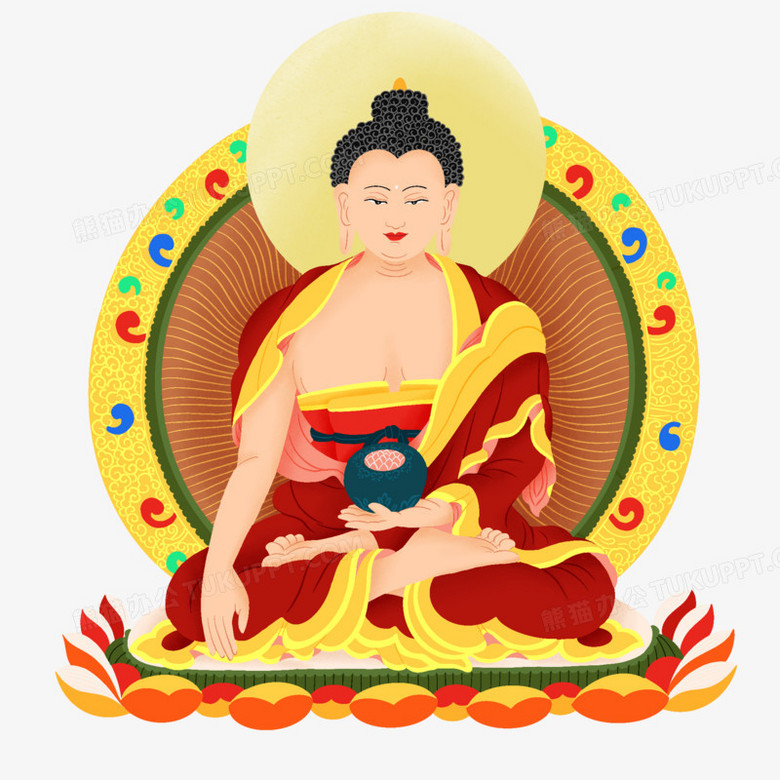 本作品全称为《卡通手绘如来佛祖端坐像元素,使用 adobe photoshop