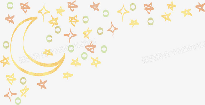 彩色手绘星星月亮