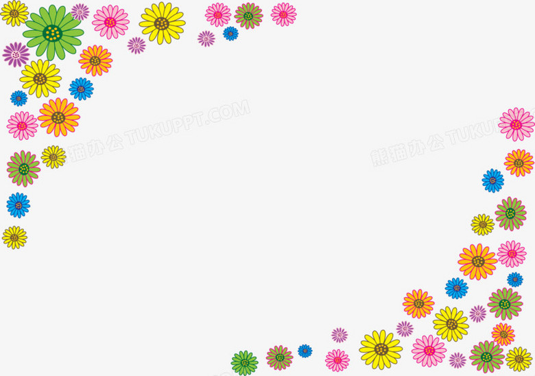 彩色花朵边框