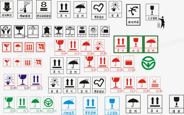 纸箱外箱瓦楞箱包装图标认证标志