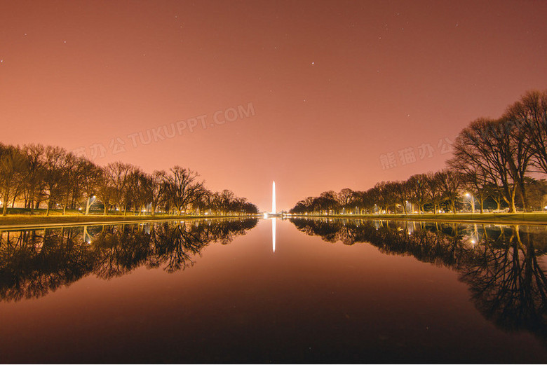 唯美湖泊天空夜景png图片素材下载_夜景png_熊猫办公