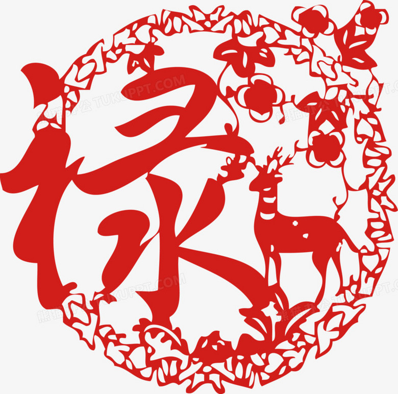 花边禄字剪纸新年春节元旦窗花