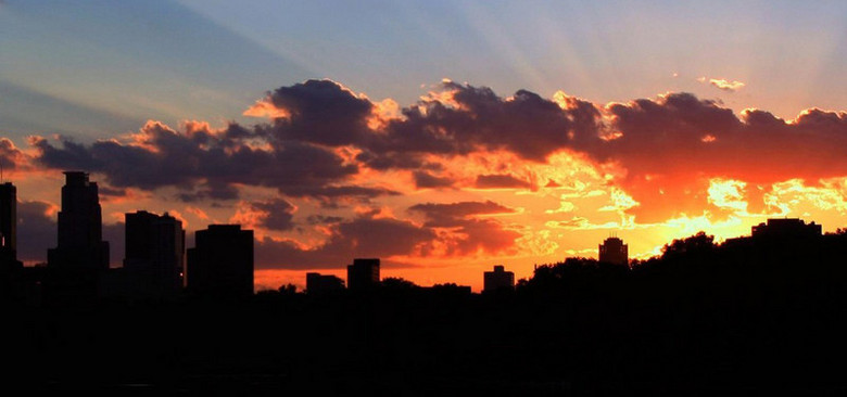 城市天空夕阳背景