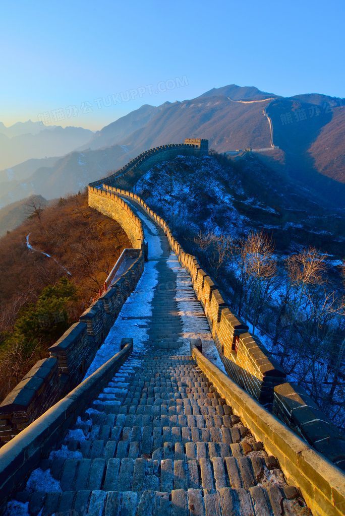 中国长城雪后风景