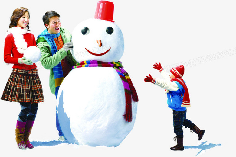 冬日堆雪人欢乐家庭png图片素材下载_家庭png_熊猫办公