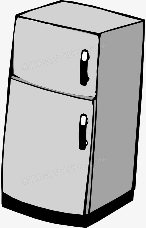 卡通灰色电冰箱