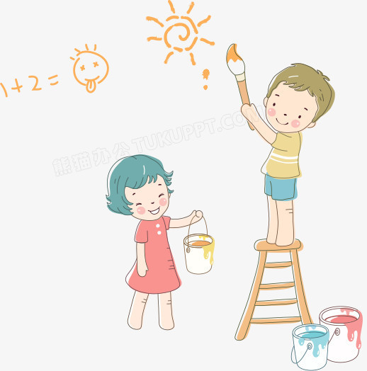 画画的小朋友png图片素材下载_小朋友画画png_熊猫办公