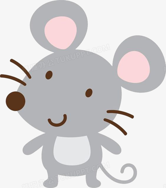 可爱的卡通灰色老鼠免抠素材