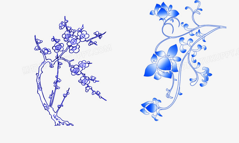 青花瓷花纹png图片素材下载_青花瓷花纹png_熊猫办公