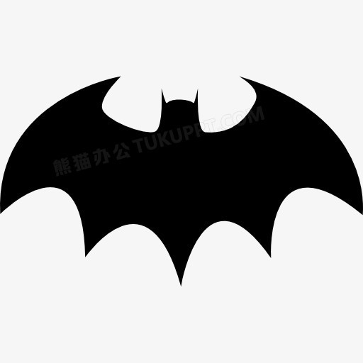 带有锋利的翅膀轮廓的蝙蝠图标