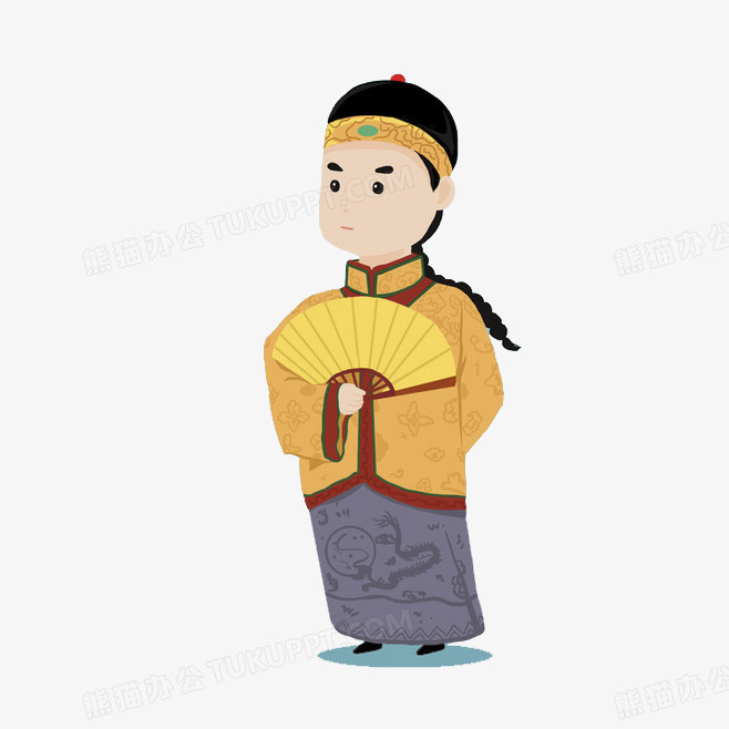 手绘卡通小人皇帝