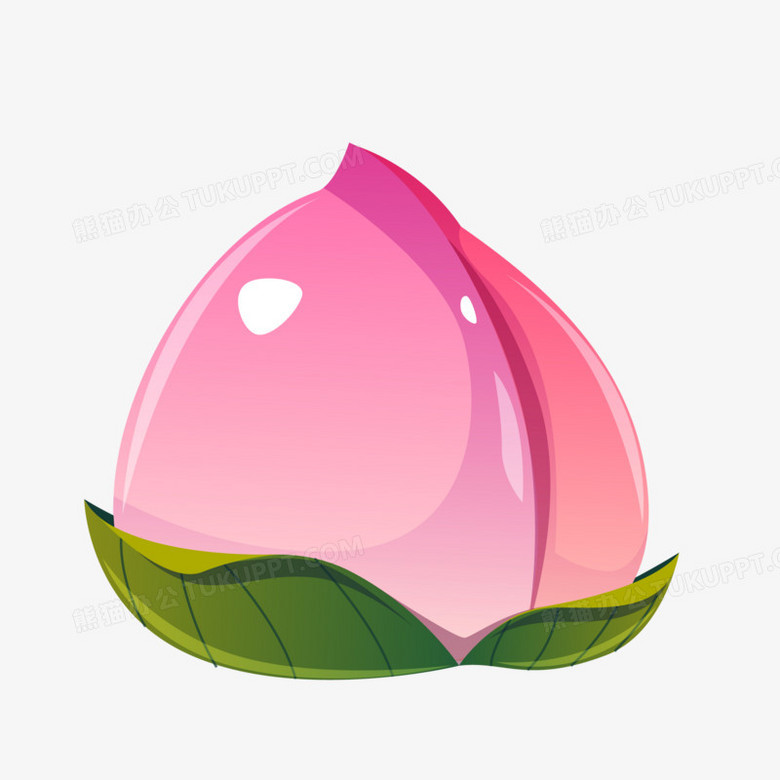 手绘卡通寿桃贴纸素材