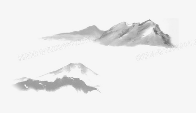 本作品全称为《灰色中国风唯美淡雅的远山水墨画创意元素,在整个