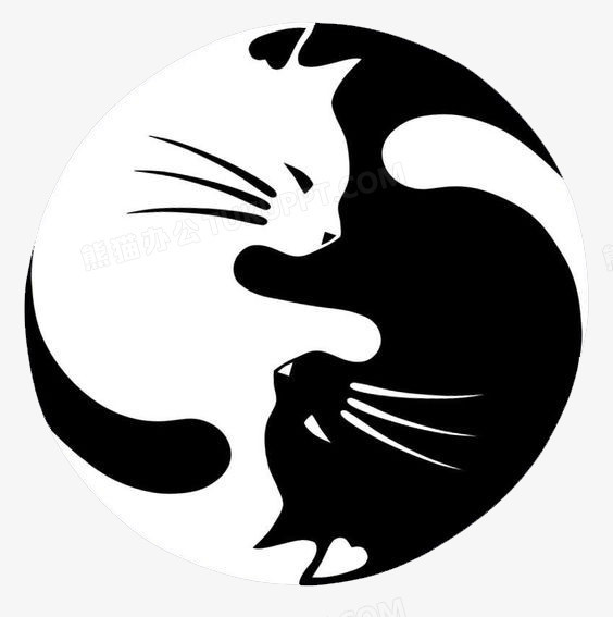 正负形结合两只小猫png图片素材下载_小猫png_熊猫办公