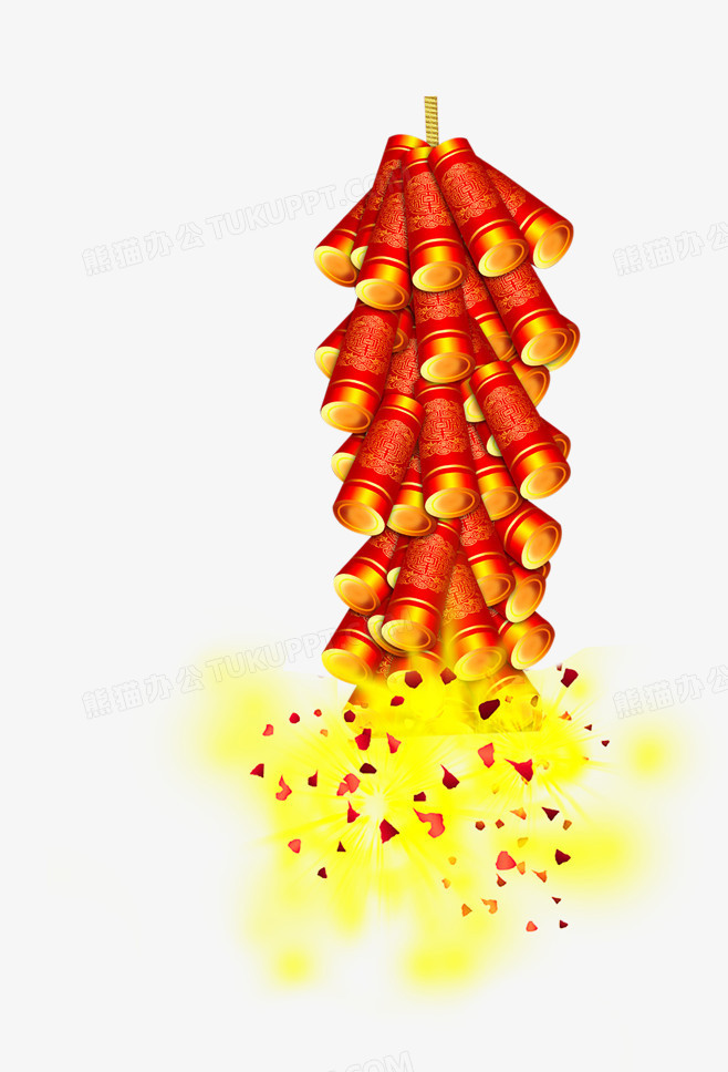 红色的鞭炮png图片素材下载_红色鞭炮png_熊猫办公