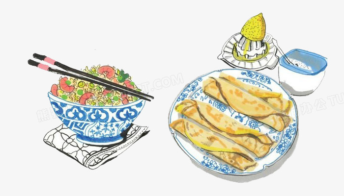 卡通炒饭与煎饺