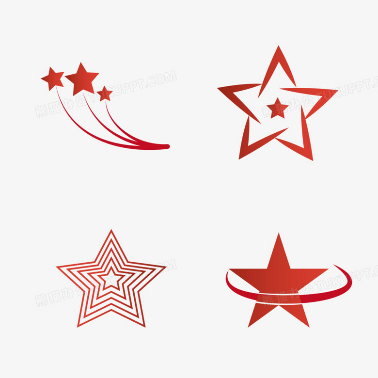 本作品全称为《简约风红色一组五角星装饰图案创意元素,使用adobe