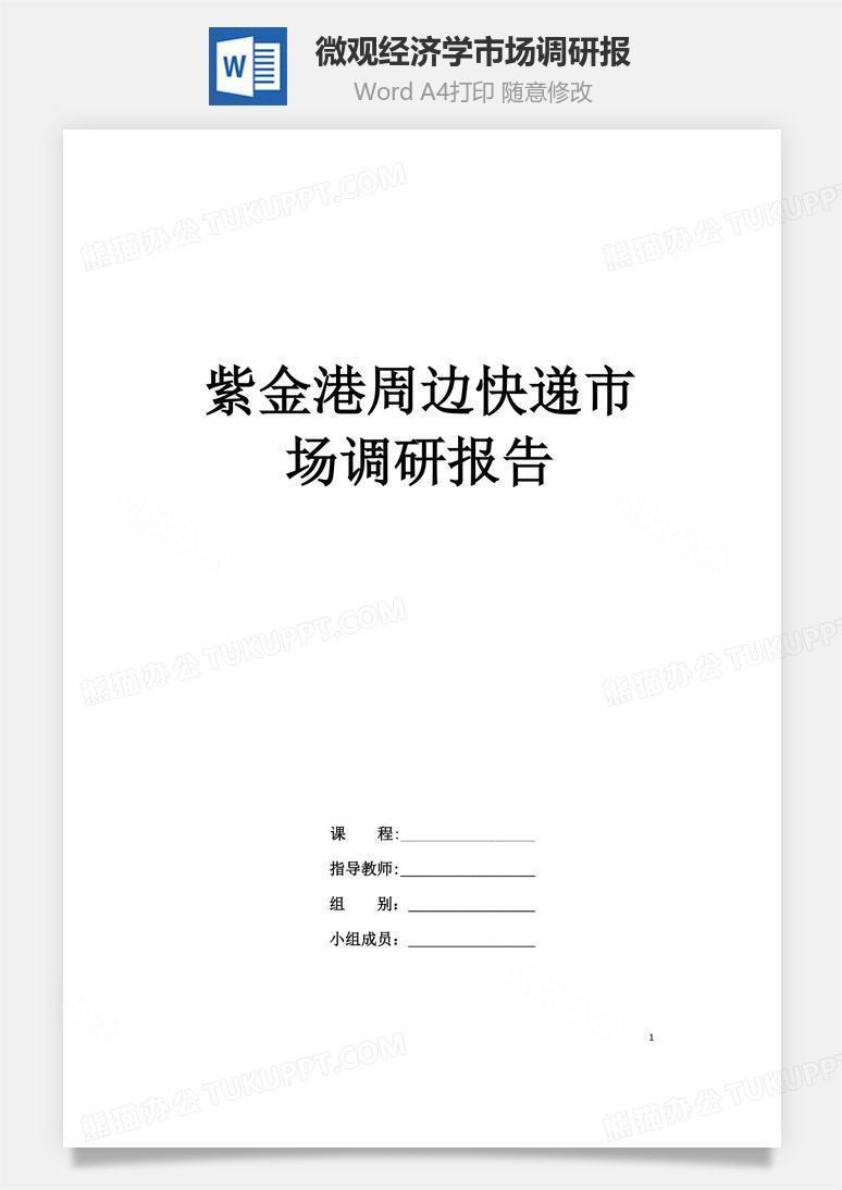 微观经济学市场调研报word文档