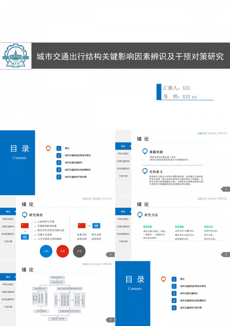 城市交通规划毕业论文PPT模板