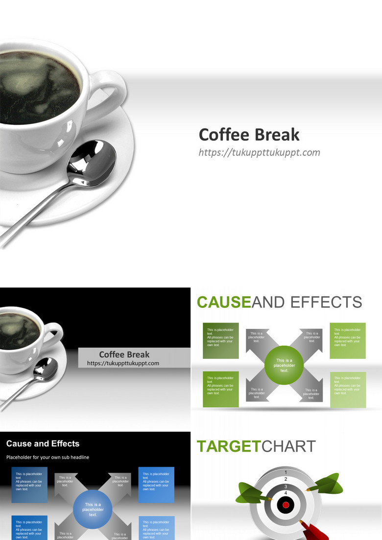 很独特的咖啡商务PPT图表